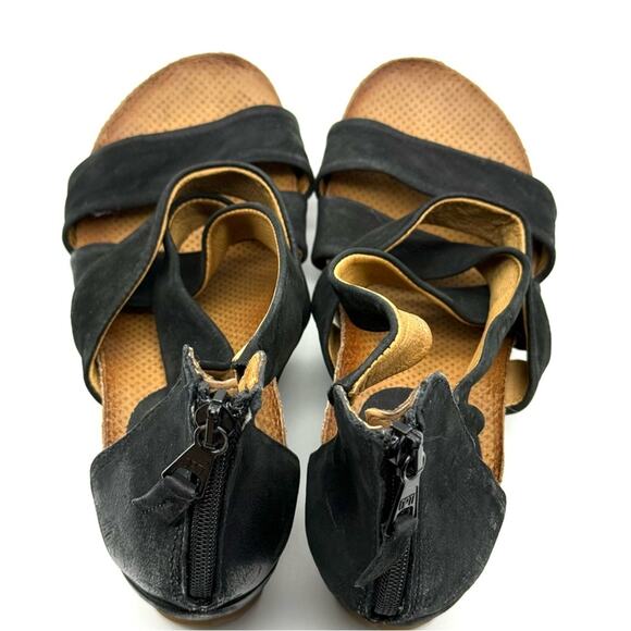 Miz Mooz Black Mika Wedge Sandal Nubuck Leather EU 40 - Picture 6 of 15